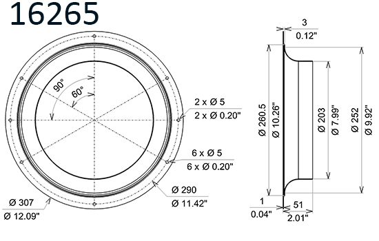 Ouïe pour ventilateur ECOFIT