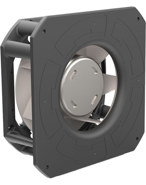 Ventilateur centrifuge à réaction ECOFIT assemblé sur un module